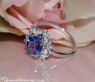 Femininer Tansanit Ring mit Diamanten im Schneeflocken Design #5