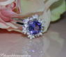 Femininer Tansanit Ring mit Diamanten im Schneeflocken Design #8