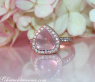 Femininer Rosenquarz Brillanten Ring im Herz Design #6