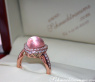 Femininer Rosenquarz Brillanten Ring im Herz Design #9