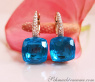 Stattliche Blautopas Ohrringe mit Diamanten #5