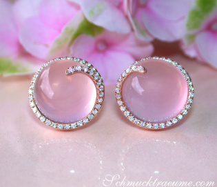 Enchanting Rose Quartz Diamond Stud Earrings Enchanting Rose Quartz Diamond Stud Earrings