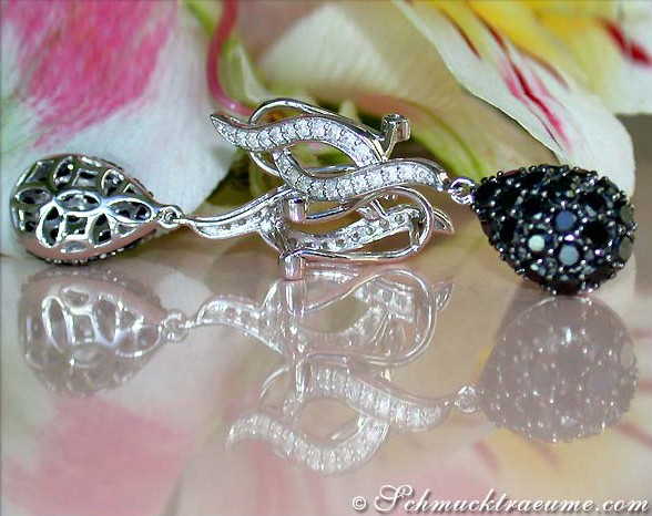 Bezaubernde Ohrringe mit schwarzen Diamanten - Image 3