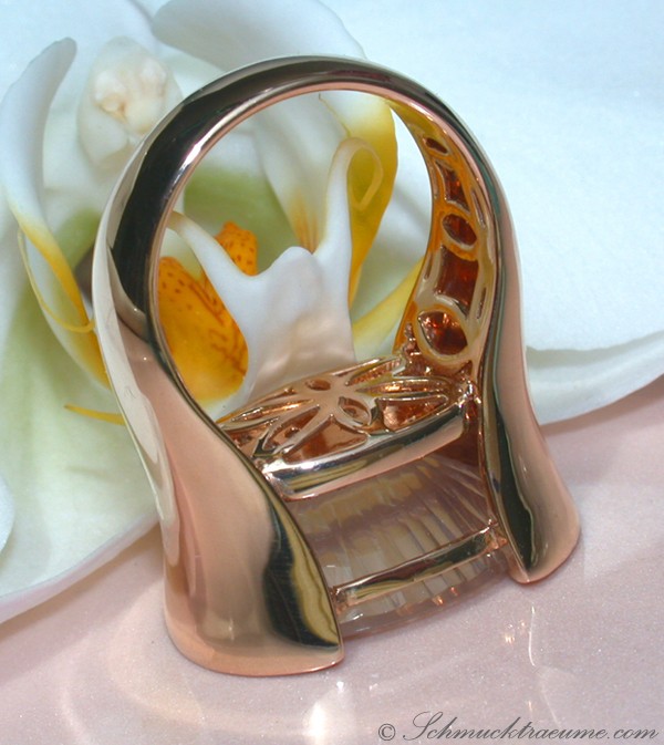 Extravaganter Rosenquarz Ring mit Brillanten - Image 5