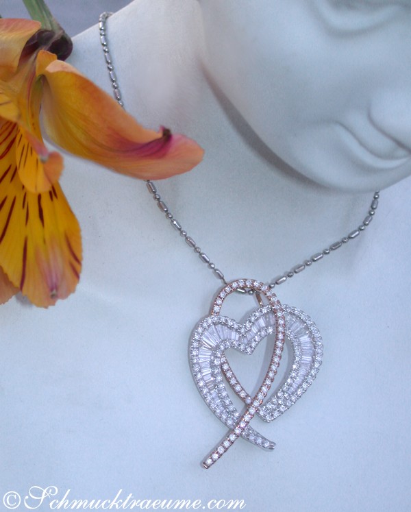 Bildschöner Brillanten Herz Anhänger mit Diamanten - Image 5
