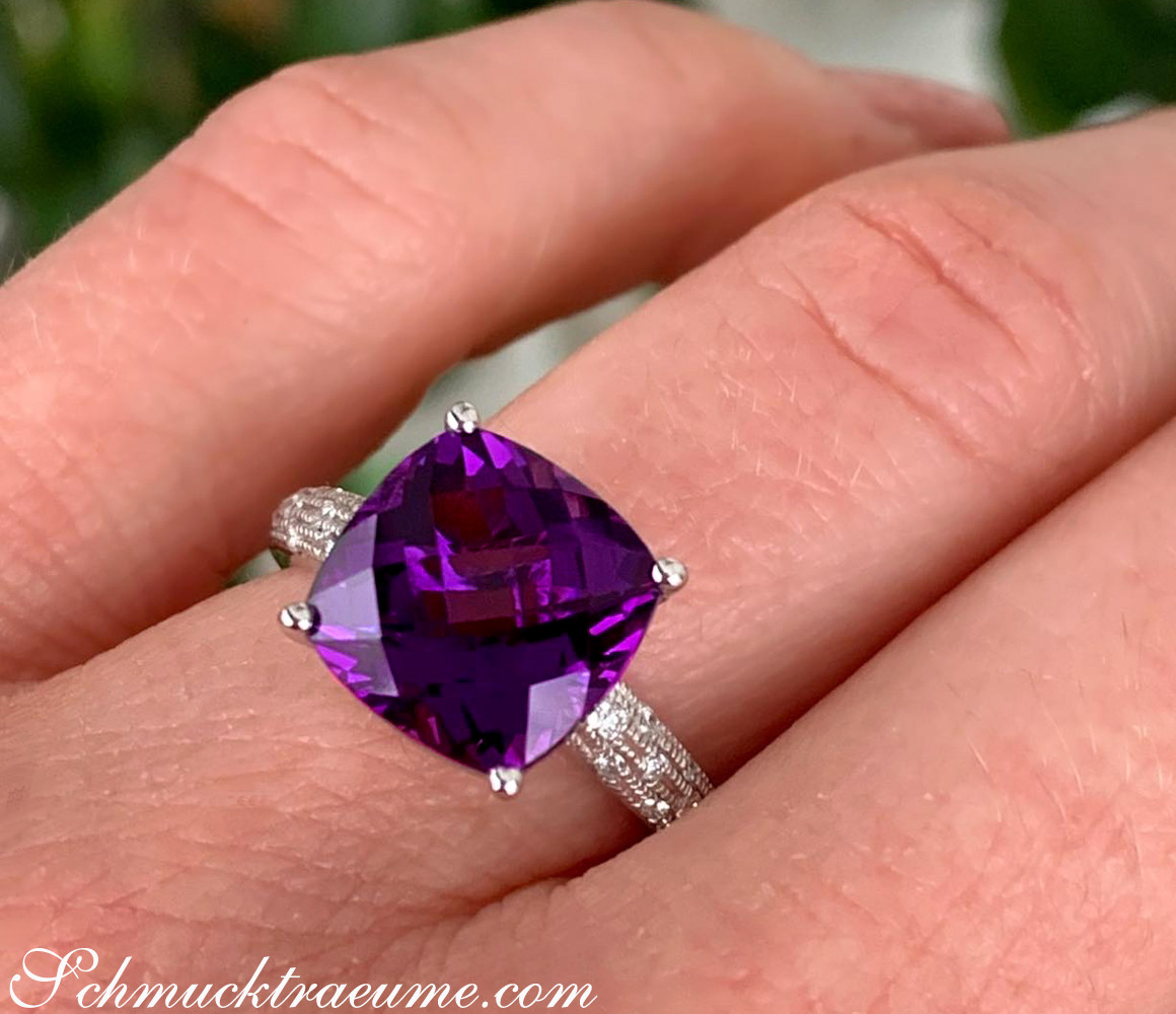 Charmanter Amethyst Ring mit Diamanten - Image 6