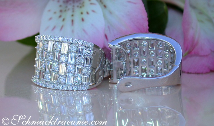 Exquisite Baguette-Diamant-Ohrstecker mit TW VS-Qualität