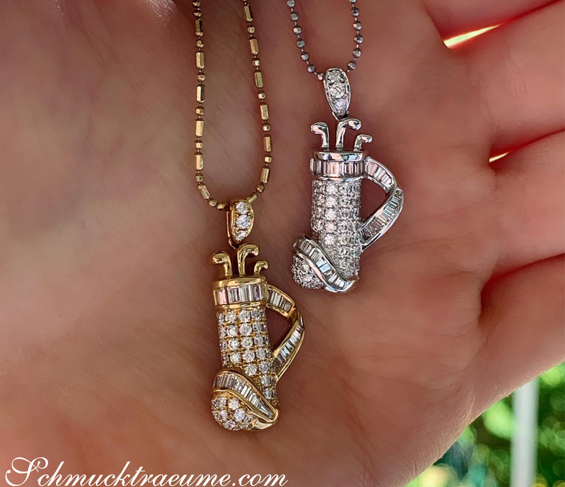 Exquisiter Diamanten Golfbag Anhänger in Weißgold 750 - Image 8