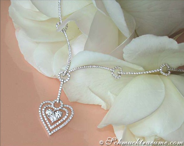 Exquisites Herz Collier mit Brillanten & Princess Diamanten - Image 7