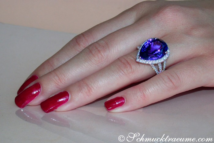 Exquisiter AAA Tansanit Brillanten Ring - Image 6