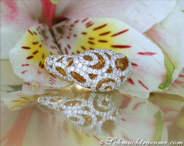 Gelbgold 750 Brillant-Ring mit filigranem Design