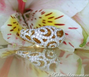 Gelbgold 750 Brillant-Ring mit filigranem Design