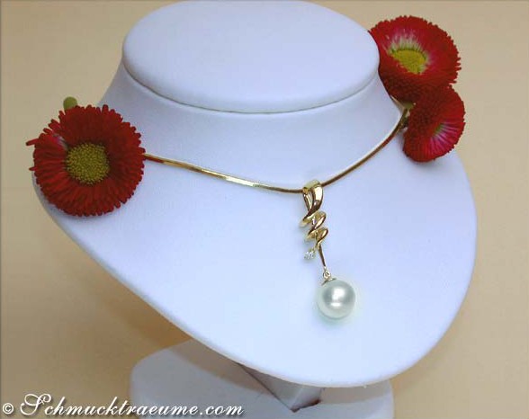 Zauberhafter Südseeperle Brillant Anhänger - Image 3