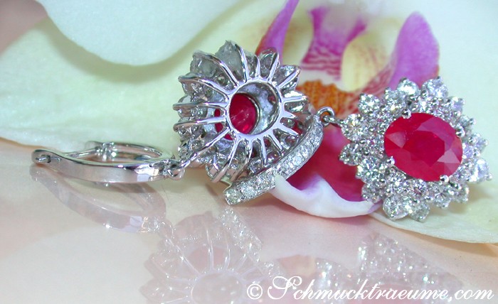 Exquisite Burma Rubin Ohrstecker mit Brillanten - Image 6