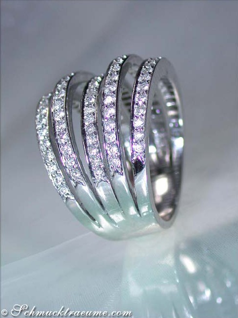 Mehrreihiger Brillanten Ring in Weißgold 750 - Image 3