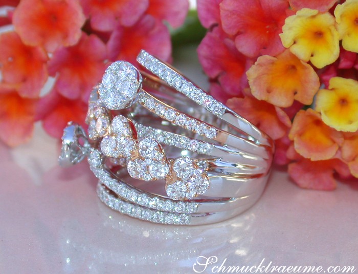 Mehrreihiger Brillanten Ring im Herz Design - Image 3