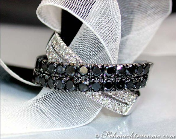 Schlichter schwarze Diamanten Ring - Image 3
