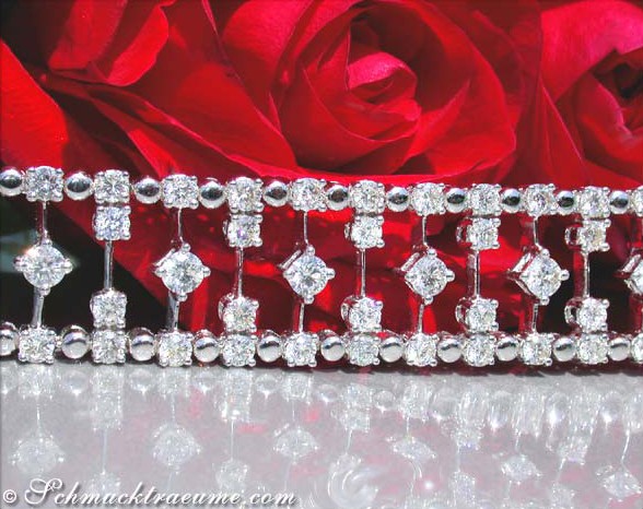 Hochkarätig: 9,87 ct. Diamanten-Armband in Weißgold 750, exquisit und aufwendig verarbeitet
