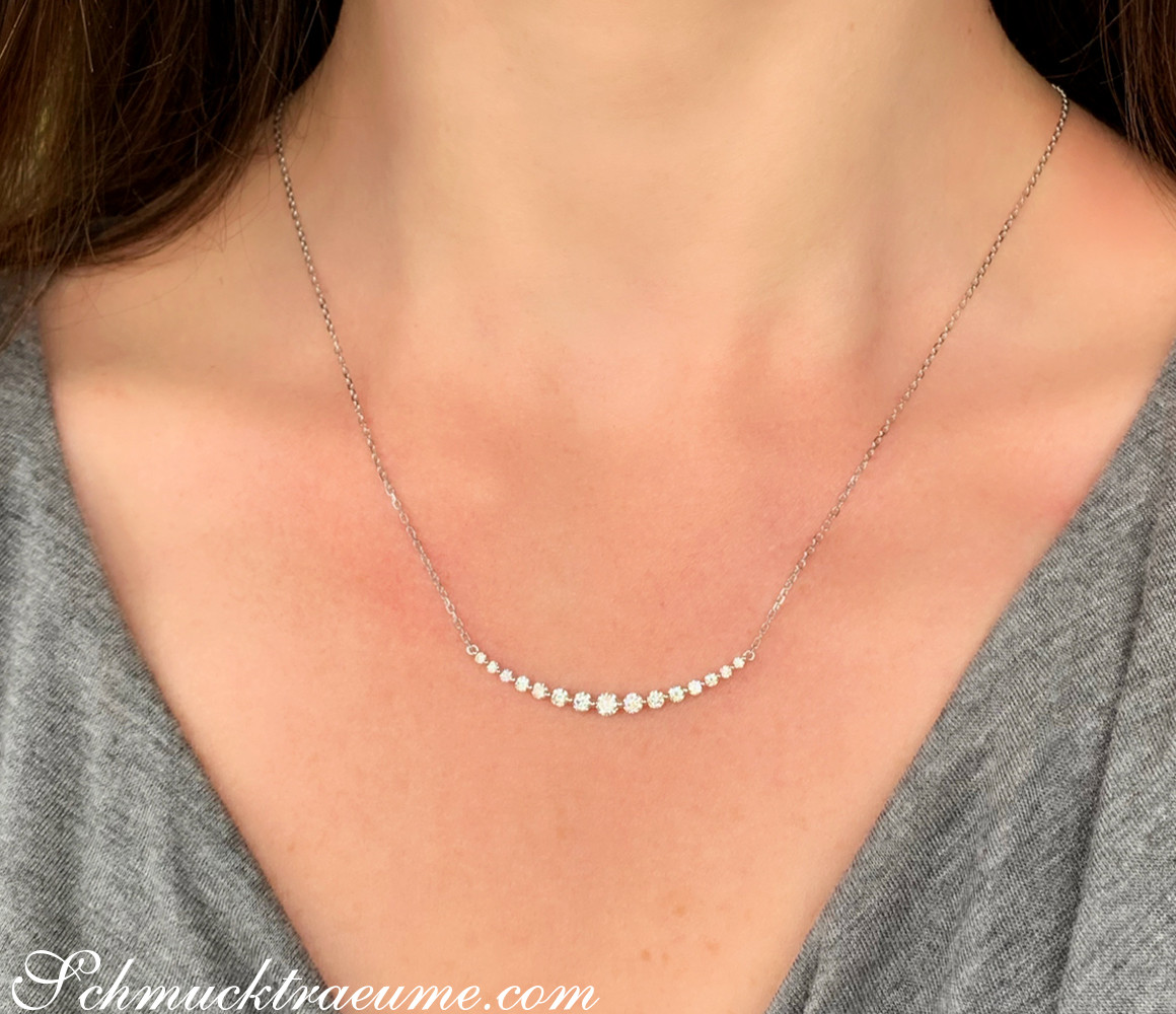 Brillanten Halskette "Schwebender Diamant" - Image 3