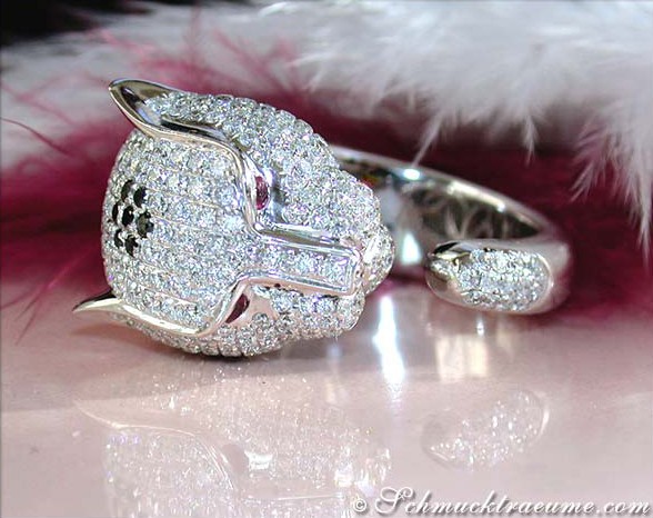 Stattlicher Panther Ring mit Brillanten - Image 2
