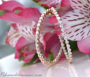 Brillanten Creolen in Gelbgold 585, Ø 3,5 cm, funkelnd, elegant