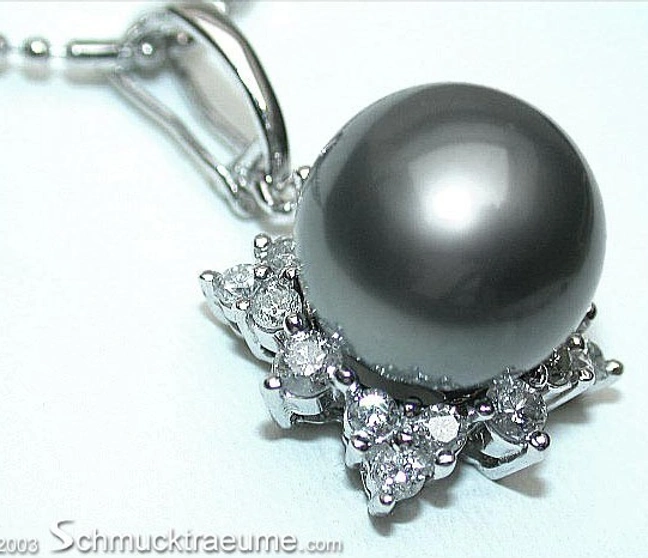Eleganter Tahitiperle Brillanten Anhänger im Stern Design - Image 1 Eleganter Tahitiperle Brillanten Anhänger im Stern Design - Image 1