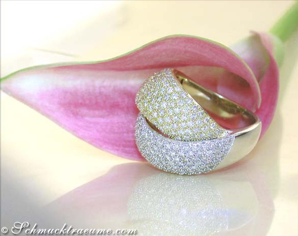 Auffallender Brillanten Ring in Gelbgold und Weißgold - Image 3