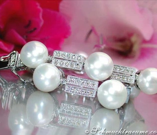 Süßwasser-Perlen-Armband mit Brillanten in elegantem Design