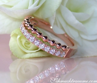 Diamanten Bandring im Kugel Design, 0.339 Karat TW SI, Roségold 750