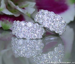 Weißgold 750 Halbcreolen mit 38 Diamanten im Brillant-Schliff