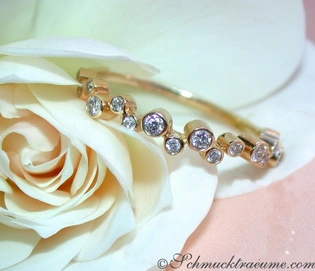 Gelbgold 585 Diamant Memory Ring mit 0.270 Karat W SI Diamanten