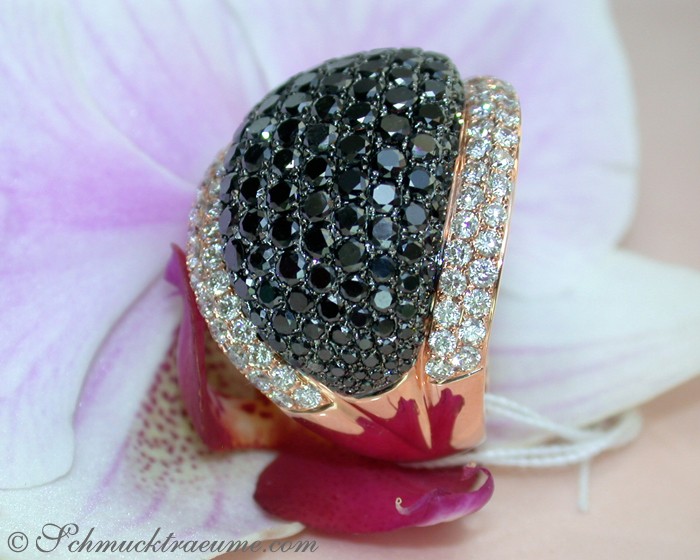 Opulenter Roségold Ring mit schwarzen Brillanten - Image 7