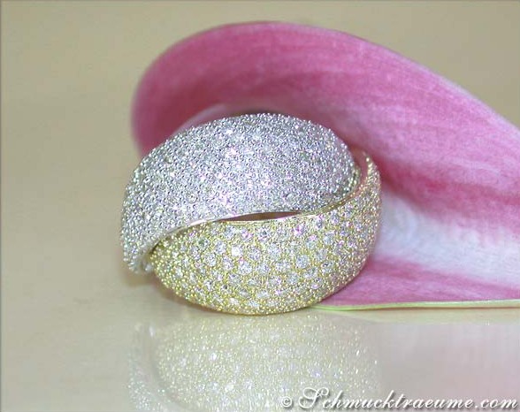 Auffallender Brillanten Ring in Gelbgold und Weißgold - Image 6