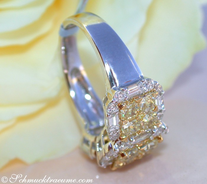 Luxuriöser gelbe Diamanten Ring mit Brillanten - Image 5