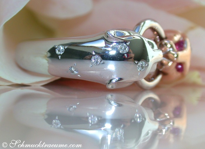 Feinster Panther Ring mit Diamanten in Weißgold & Roségold - Image 3