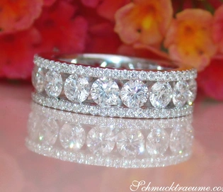 Brillanten-Vollmemoryring mit 4.180 Karat in TW VS-Qualität, verarbeitet in Weißgold 750