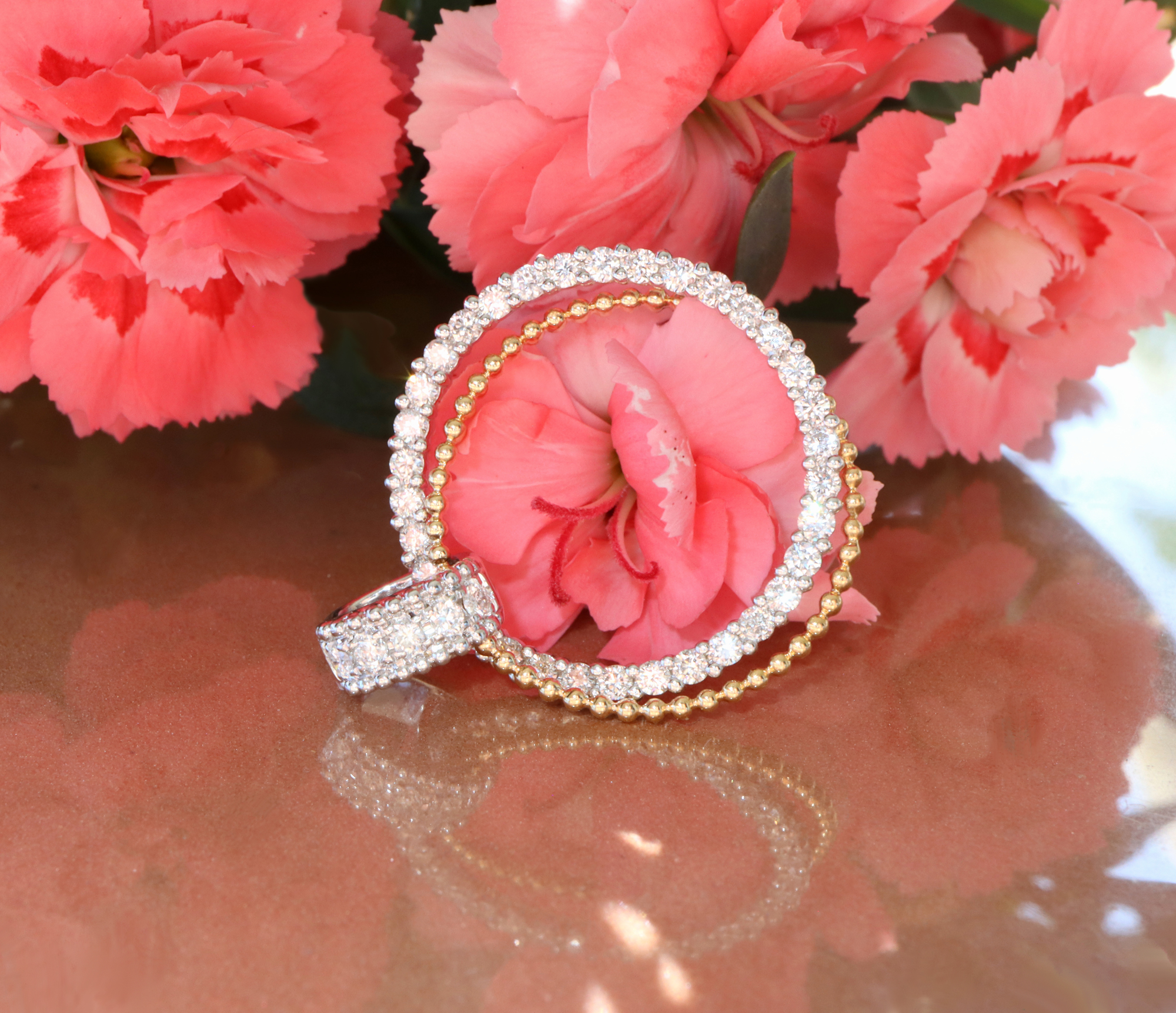 Zeitlos klassischer Brillanten Kreis Anhänger in Gelb- & Weißgold 585 - Image 7