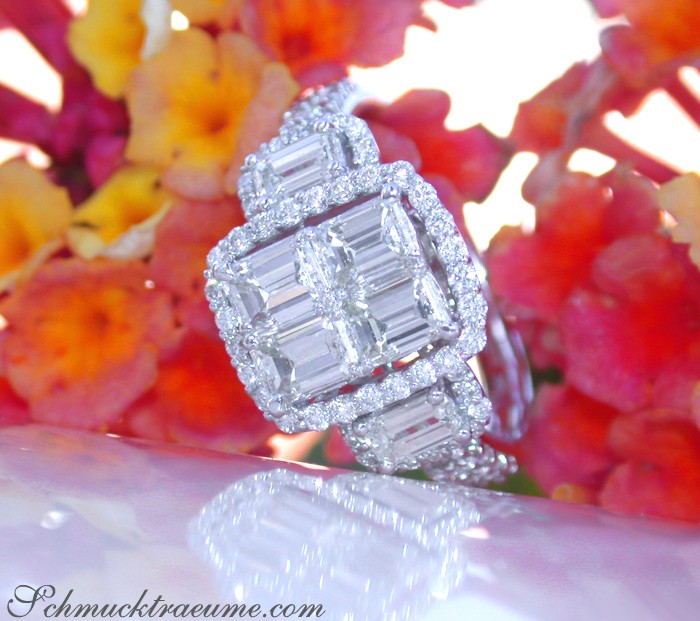 Ausgesuchter Brillant Ring mit Diamanten im Smaragdschliff - Image 7