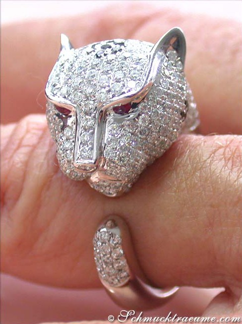 Stattlicher Panther Ring mit Brillanten - Image 8