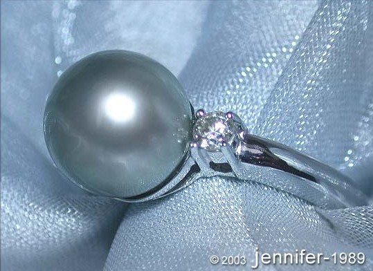 Aparter Tahitiperle Ring mit Brillanten - Image 3