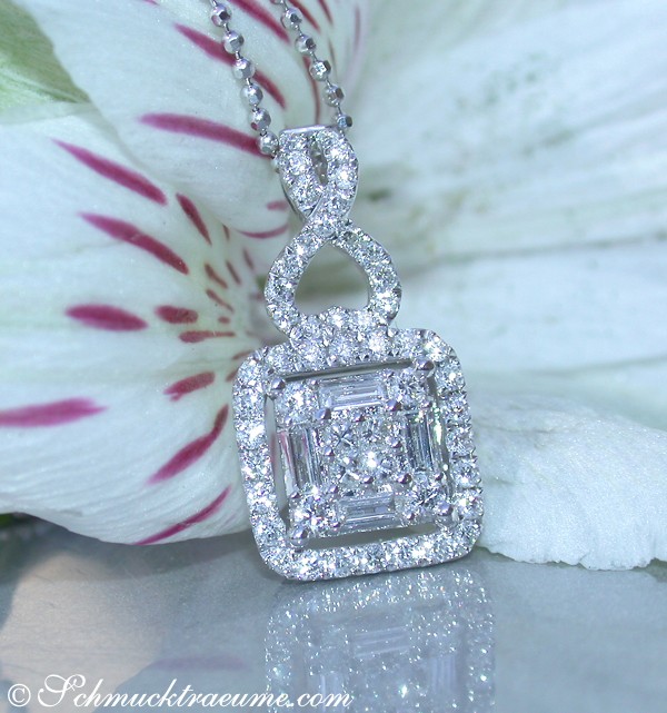 Weiße Diamant-Anhänger in Weißgold mit 0.600 Karat TW SI/VS Diamanten