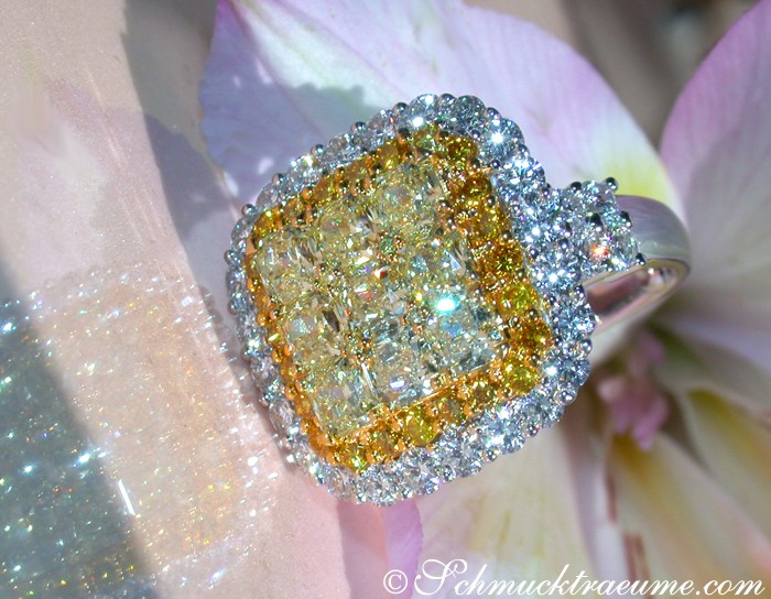 Exklusiver gelbe Diamanten Ring mit Brillanten - Image 2