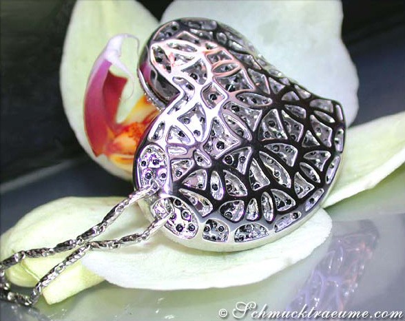 Hochkarätiger Herz Anhänger mit schwarzen Diamanten & Brillanten - Image 6