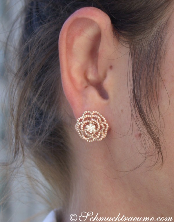 Feinste Brillanten Ohrstecker im Rosen Design - Image 4