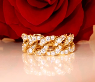 Golden Link | Flexibler Brillanten Ketten Ring