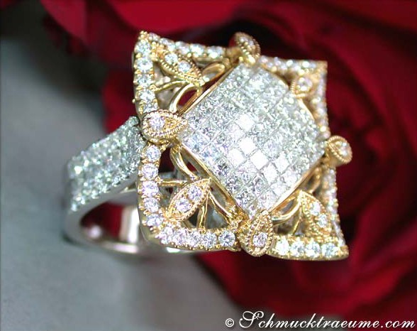 Erstklassiger Brillanten Ring mit Princess Diamanten - Image 3