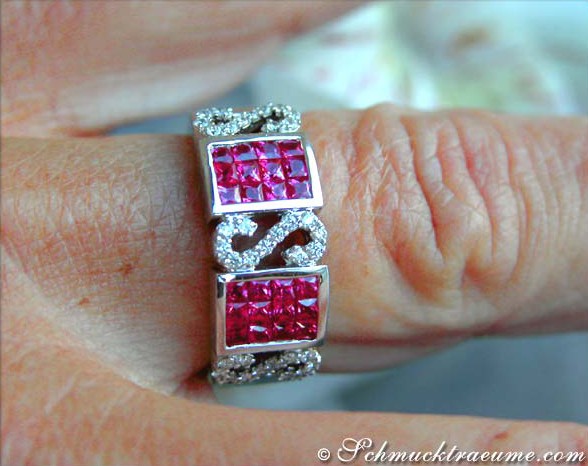 Aparter Rubin Ring mit Brillanten - Image 5