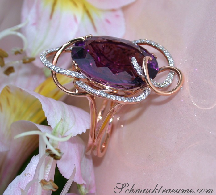 Außergewöhnlicher Amethyst Ring mit Diamanten - Image 6