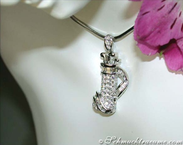 Exquisiter Diamanten Golfbag Anhänger in Weißgold 750 - Image 5
