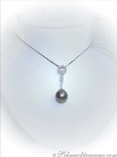 Wundervoller Tahitiperle Anhänger mit Brillanten - Image 3